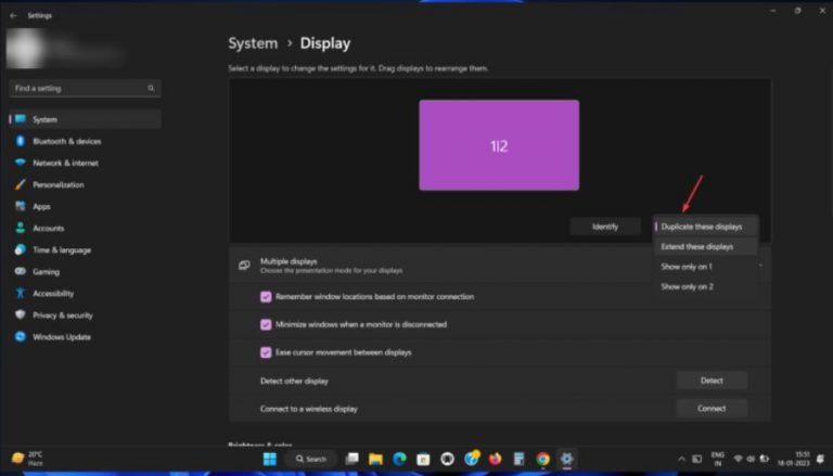windows 11 projector not working